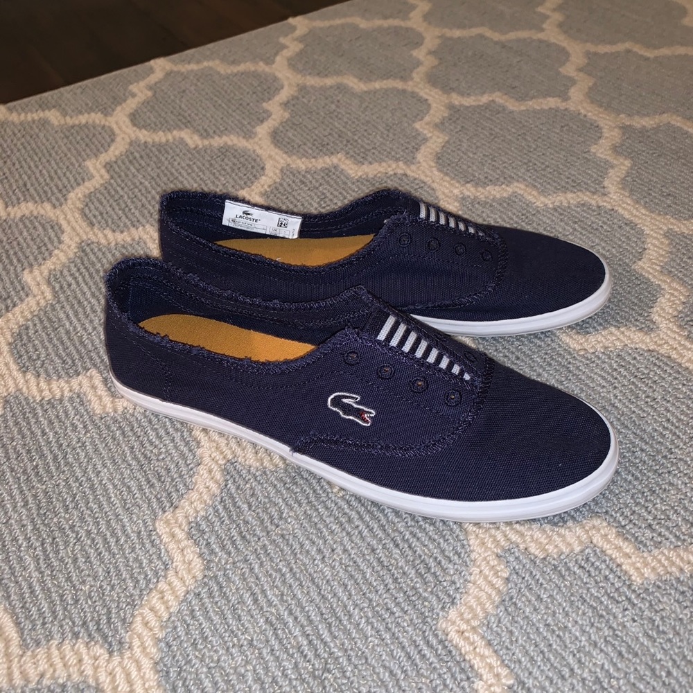 Lacoste navy slip-on sneakers